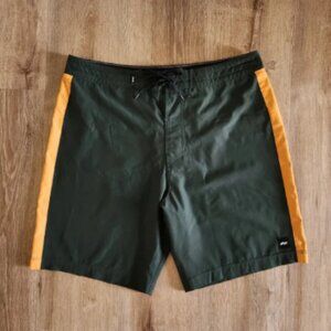 Banks Journal Men's Green & Yellow Journal Boardshorts / Swim Trunks